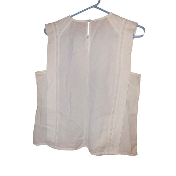 Amour Vert Womens Tank Top Size Medium White Loose Fit Casual Crew Neck New - Picture 2 of 7